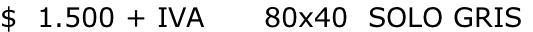 $  1.500 + IVA      80x40  SOLO GRIS