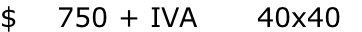 $    750 + IVA      40x40